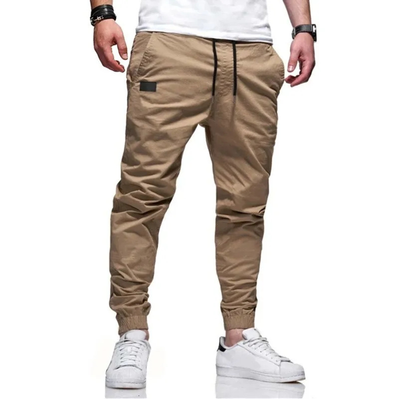 Mens Casual Sports Pants Sweatpants Male Jogger Cargo Harem Pencil Multipocket Sweatwear 250729