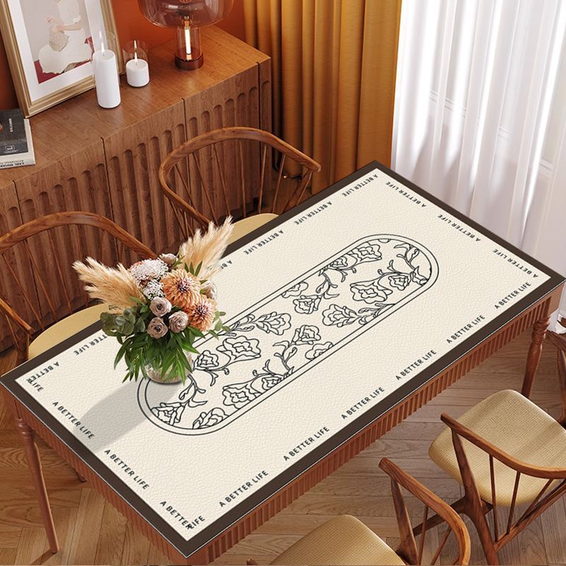 Light French High-End Dining Table Mat Waterproof Oil-Proof Wash-Free Heat-Resistant Leather Vintage Style Tablecloth Protector designer luxcury - view 7