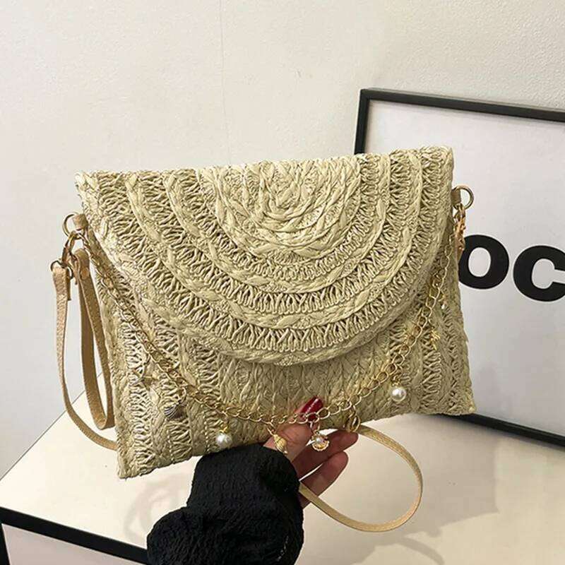 Straw Woven Clutch For Women Raffia Crochet Beach Rattan Casual Female Party Wedding Evening Bag New Summer Purse Handbag