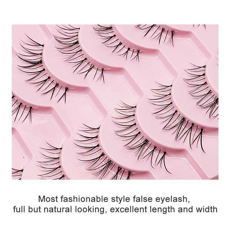 10 Pairs Natural Lashes Manga Full Strip Lashes Makeup Bulk Wholesale Dropshipping Eyelash Extension Lashes Anime False Eyelashes Z250730