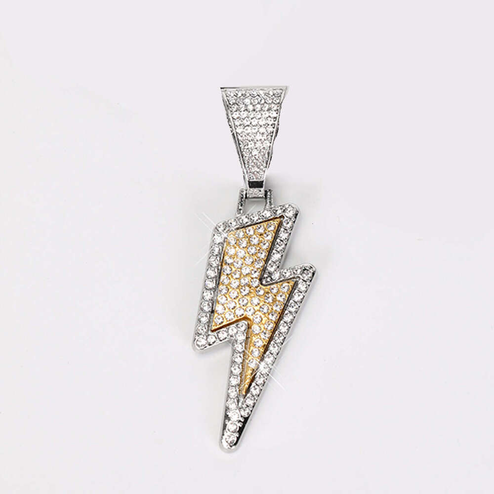 Hip-Hop Style Purple Lighing Inlaid Dia Cuban Chain Personality Creative Trendy Gold-Plated Alloy Jewelry