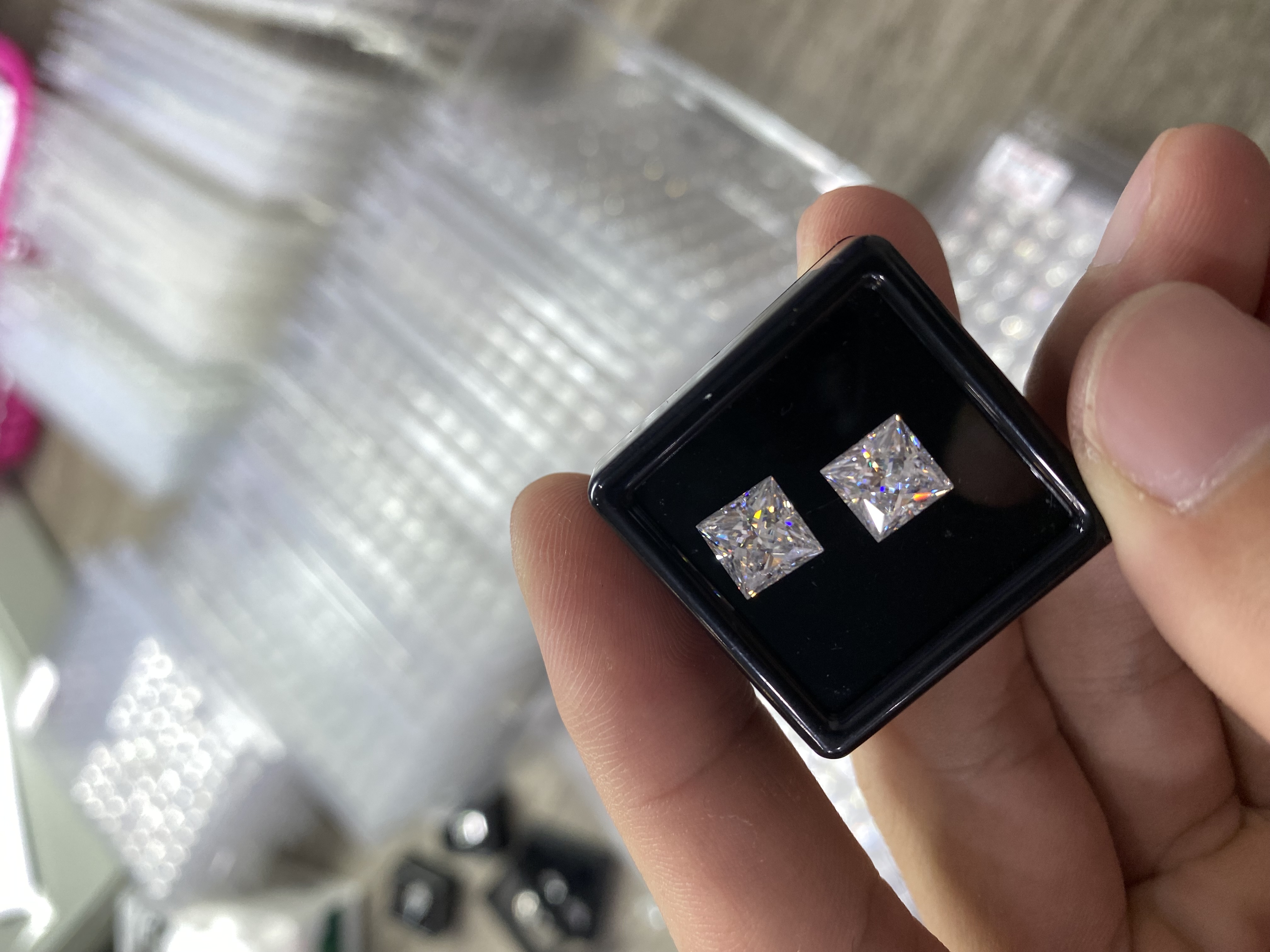 Full Size Rare Princess Cut Moissanite Loose Stone GRA Certified Synthetic Gems 1ct-10ct D Color VVS1 Loose Beads for Women's Jewelry Diamond Rin