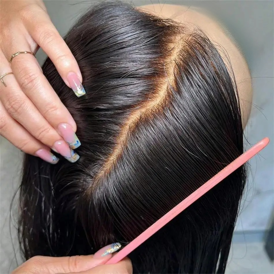 Glueless Wig Human Hair Ready To Wear Pre-Cut Lace Wear And Go Glueless Wigs Straight Lace Front Human Hair 13x4 Synthetic Wig