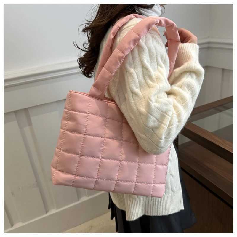 1 Pc Minimalist Quilted Puffy Tote Bag Large Capacity Crossbody Bag Trendy Padded Shoulder Bag For Women For Daily Use Y250730