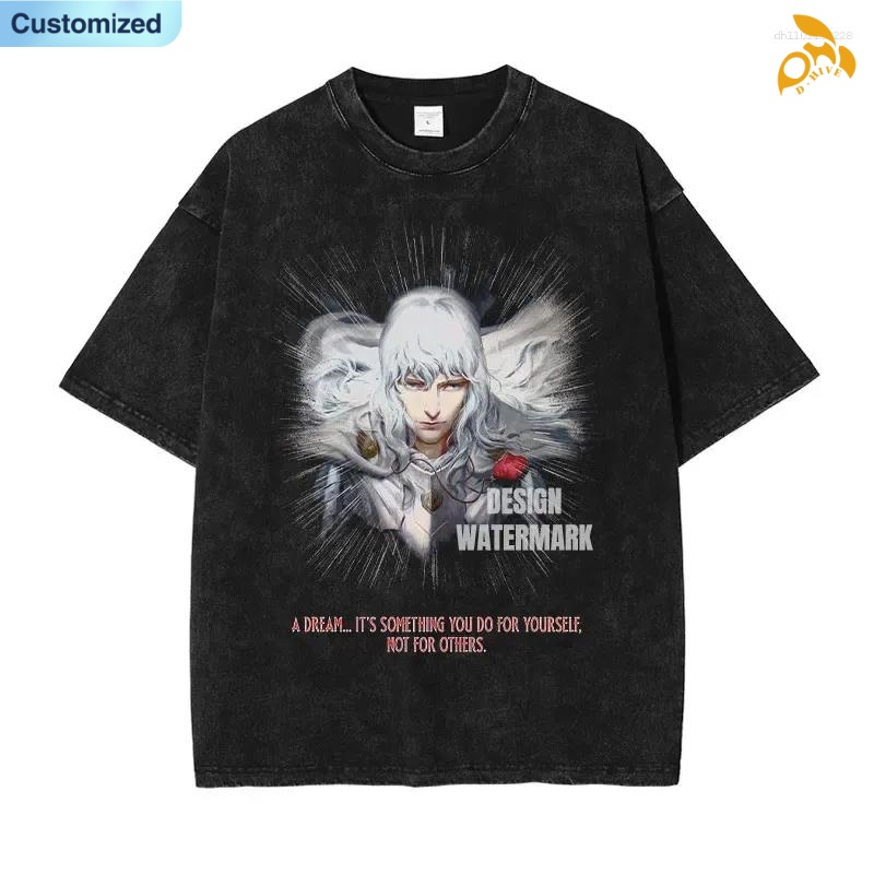 free shipping of customized 180g men's hot stamping comfortable T-shirt with Anime pattern from US