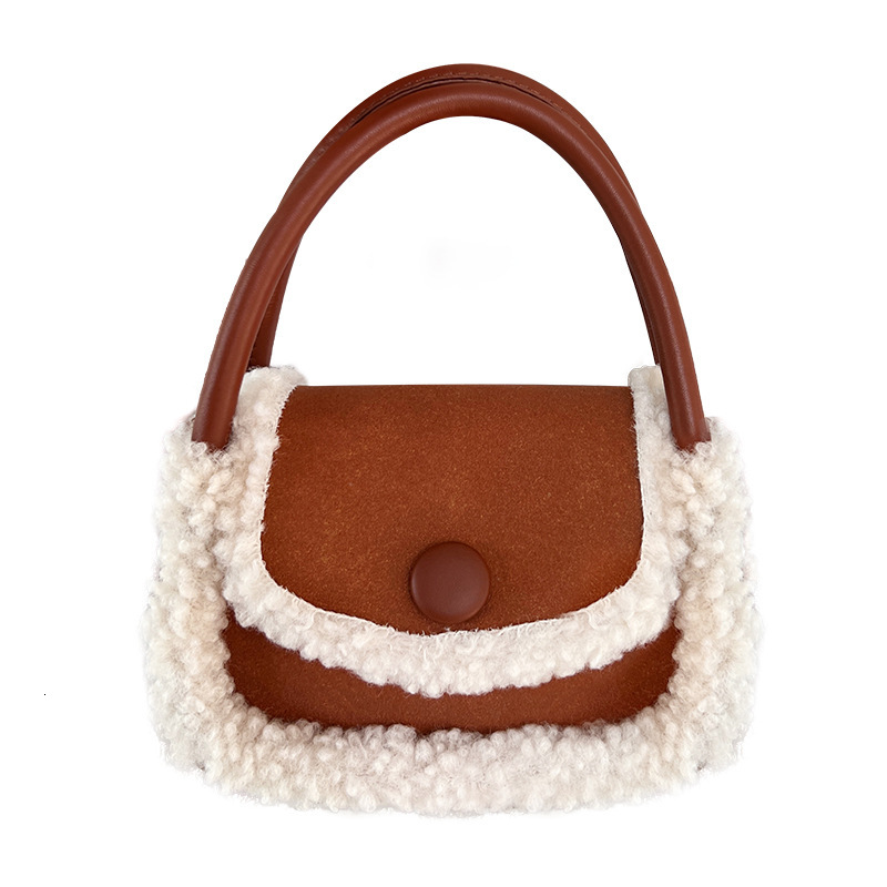 Designer Bag Autumn Winter Furry Bag For Women 2025 New Fashion Korean Retro Luxury Bag Handheld Small Square Bag Versatile Ins Style Single Shoulder 