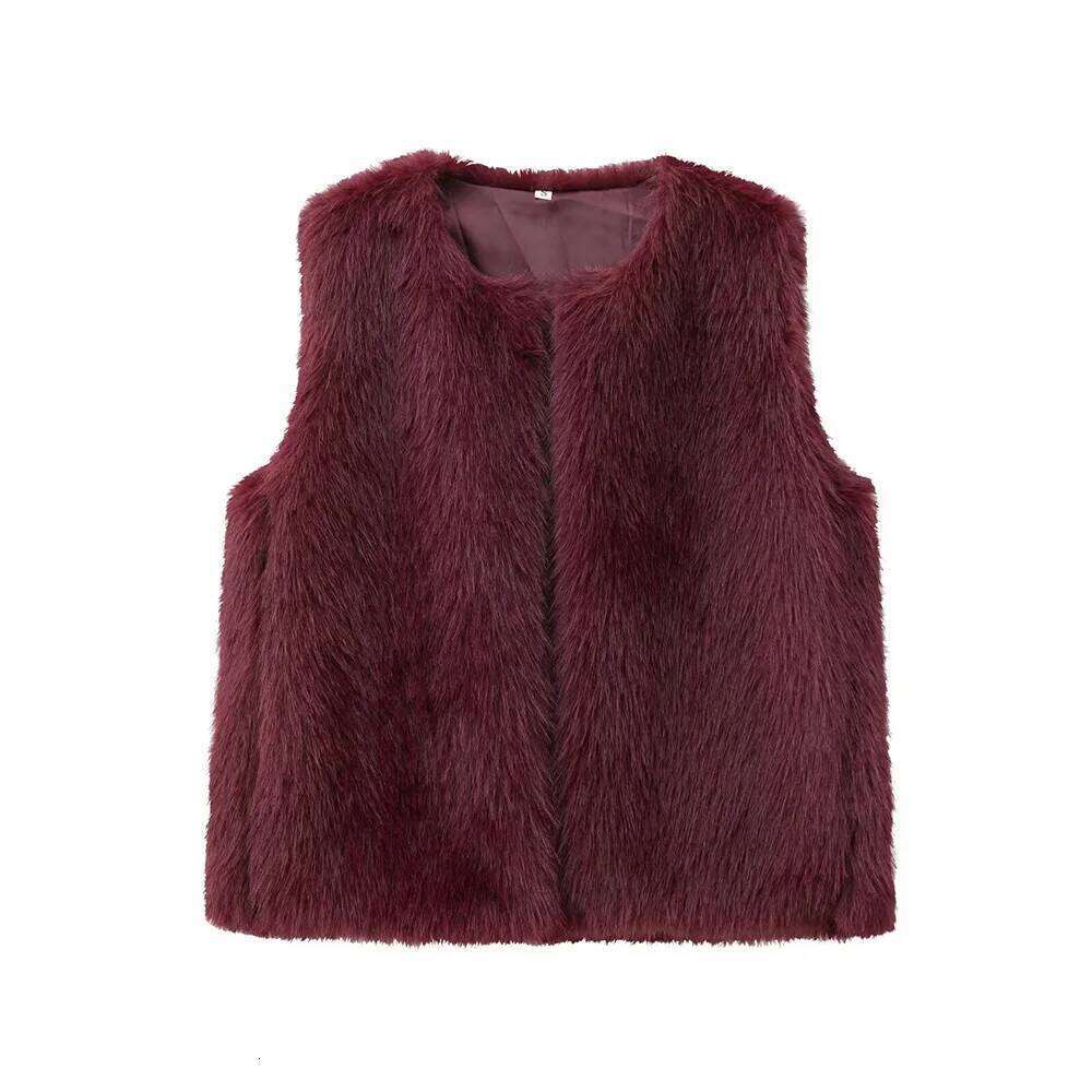 Autumn Winter New Fashionable Women's Clothing Casual Elegant Design Sense European And American Style Faux Fur Effect Vest