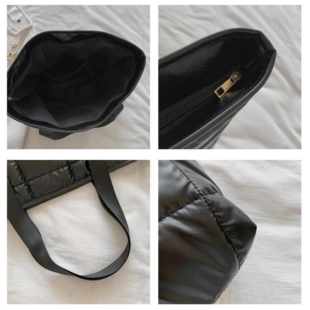 Ladies Tote Handbags Large Capacity Cott Padded Shopping Bag Rhbus Portable Handbag Quilted Solid for Leisure Travel Y250730
