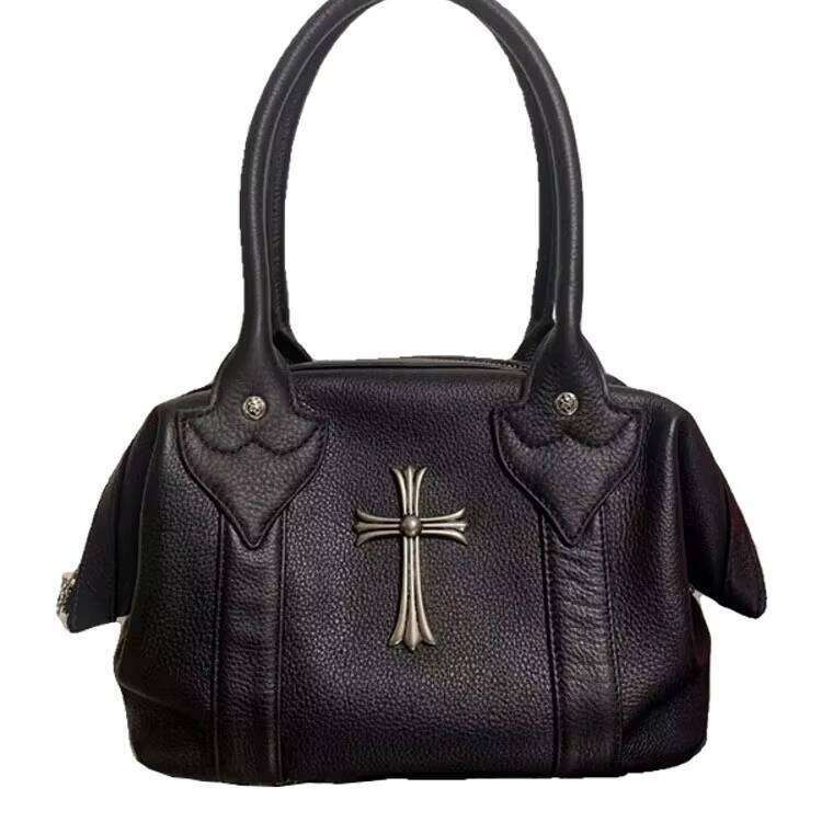 2025 PU Crossbody Tote Bag - Stylish Underarm Shoulder Purse for Women, Spacious Retro Boston Bag in Black & White