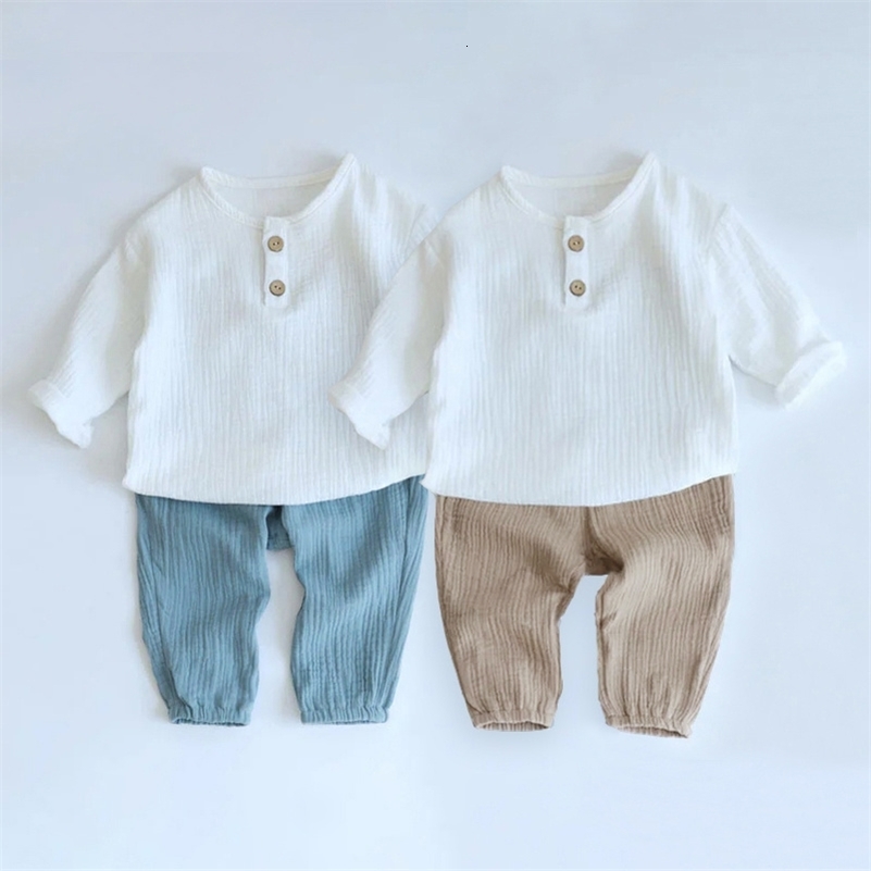 2Pcs Organic Cotton Kids Baby Sets Spring Summer Solid Tshirt Top Pant Casual Toddler Boy Clothing 250729