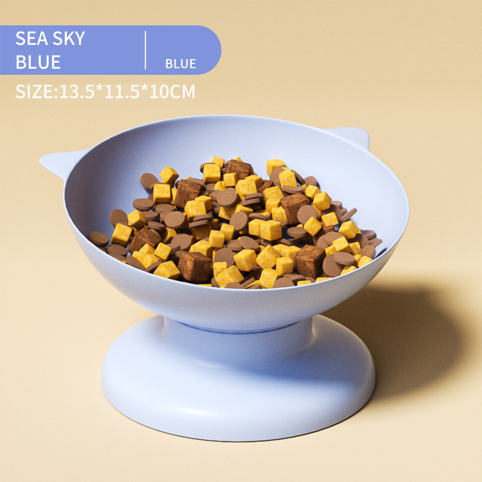 Macaron multi-color cat bowl pet bowl pet supplies high footed cat food bowl dog bowl plastic slanted mouth bowl