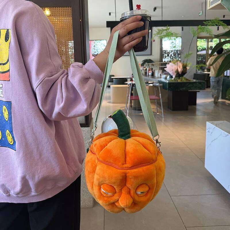 Designer Bags Hot Selling Highland Cow Halloween luxury bag Pumpkin Shoulder Kawaii Plush Lantern Backpacks Bags Kids Gifts