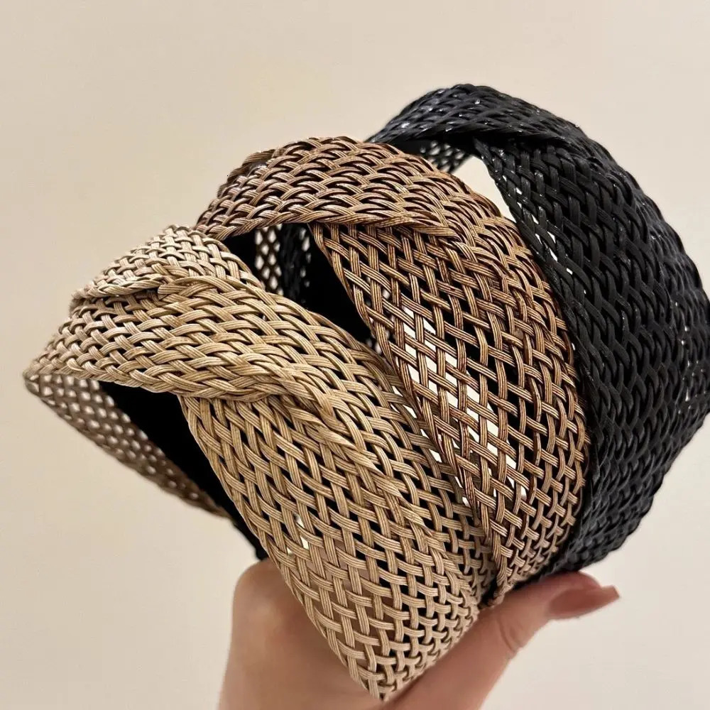 Beach Style Straw Headband Bohe Hair Band Weaving Cross Hoop Summer Women Hairband WideBrimmed Headwear Accessories 250716