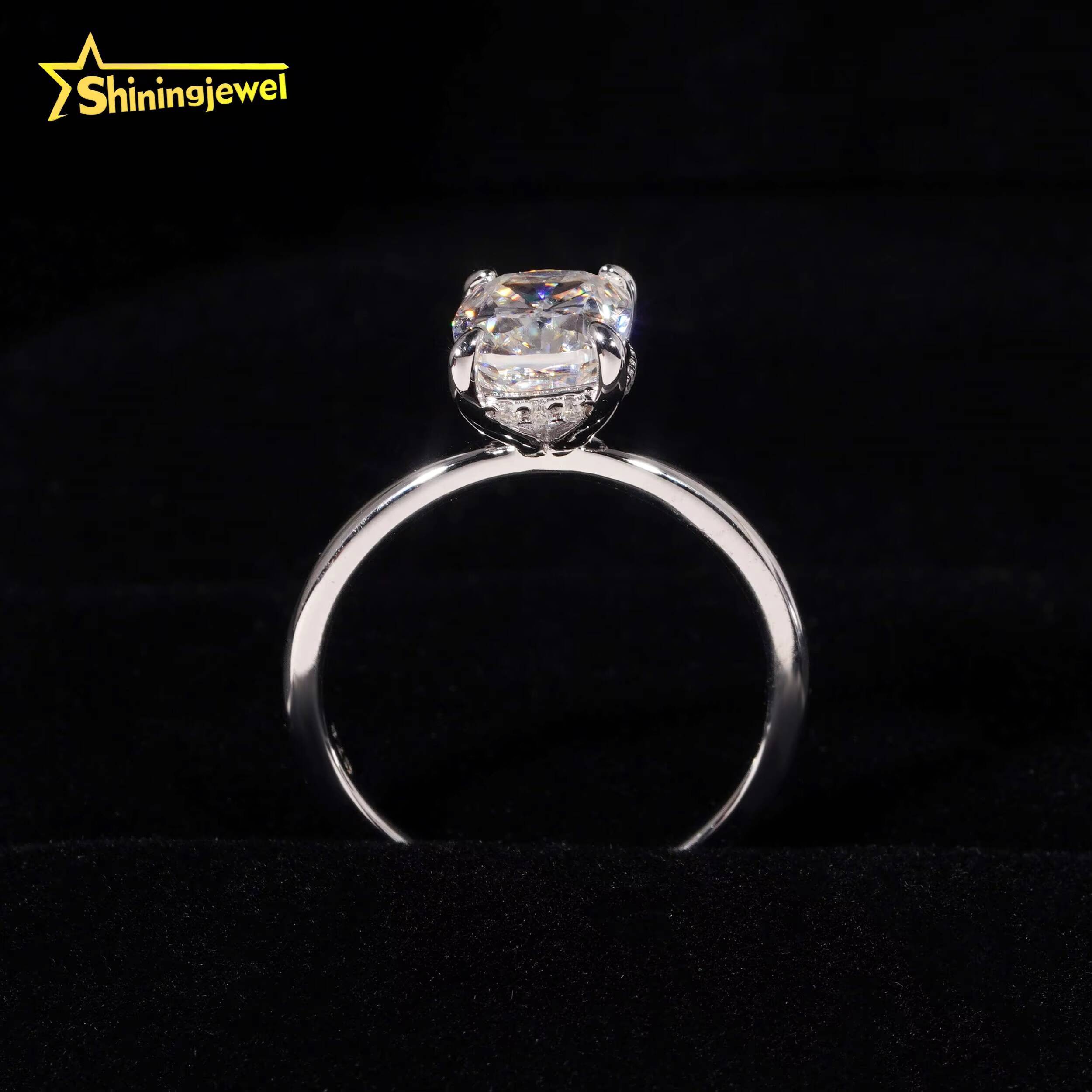 GRA Certificated 925 Sterling Silver 7x9mm 3CT Cushion Cut Moissanite Ring Custom Engagement Rings Jewelry Women Daily Wear