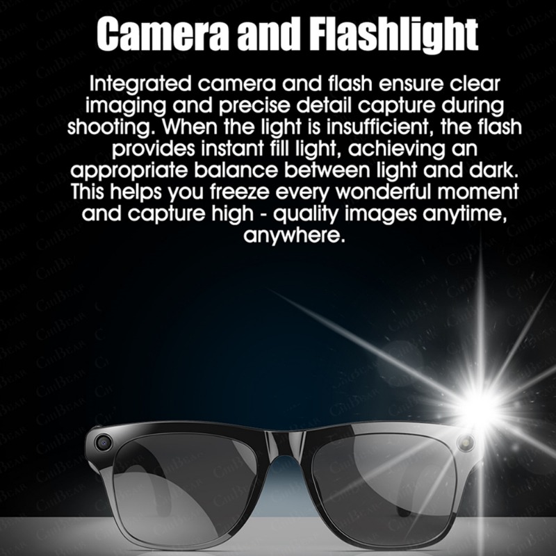 2025 Fashion AI 100MP Camera Smart Glasses Waterproof Bluetooth Call Playing Music Smart Glasses Identify Pictures Use ChatGPT