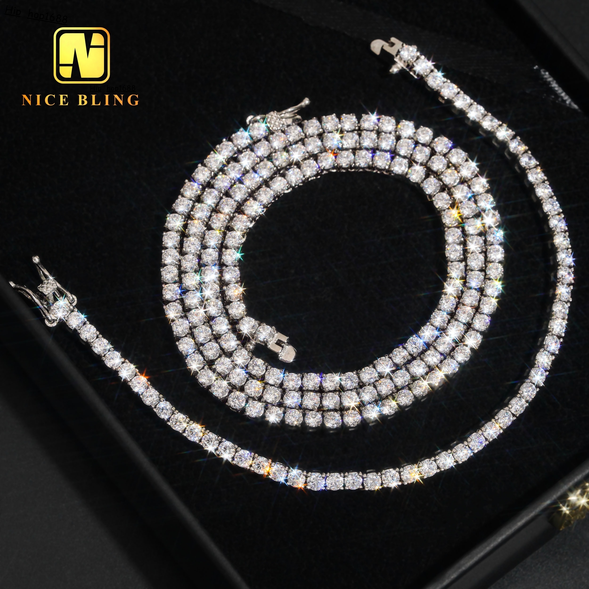 Wholesale Price Fashion Hip Hop Jewelry 316l Stainless Steel Tennis Chains 3mm 5a Cubic Zirconia Necklace Tennis Necklaces