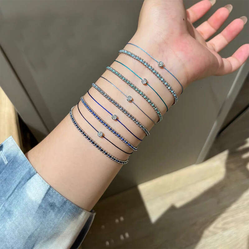 French Paris Little Red Rope Round Dia Lucky Braided Simple Classic Layered Women's Bracelet