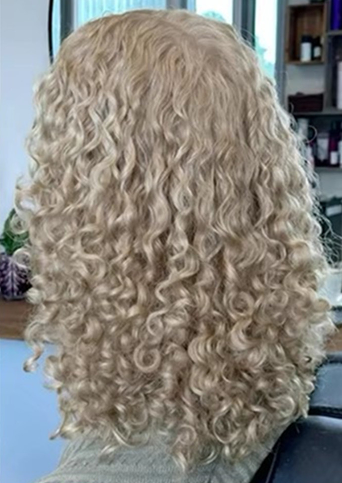 Deep Wave ash Blonde Glueless Wigs 100% Human Hair Pre Cut Highlight Wear and Go Curly Wigs for Women Ombre HD Lace Front Wig