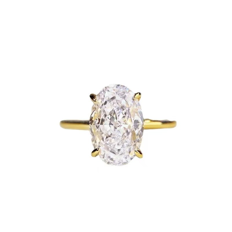 Band Rings Sterg Sier Promise Solitaire 3Ct Oval Moissanite Engagement Ring Women Dia Drop Delivery Jewelry Ot9 Free shipping