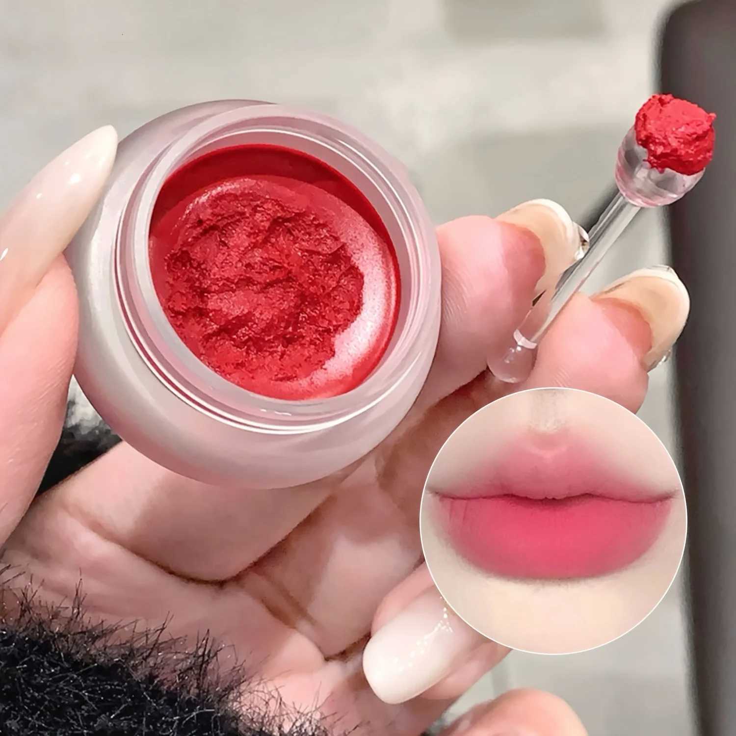 Small Jar Lip Mud Moisturizing Dual-Use Lip Cheek Stain Paste Soft Mist Not Easy To Fade Lip Glaze Matte Velvet Lipstick G250728
