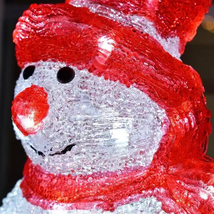 Cute New Arrivals 3d Small Acrylic Christmas Festivals Home Decoration Snowman Kids Gift Sculpture Set Night Light