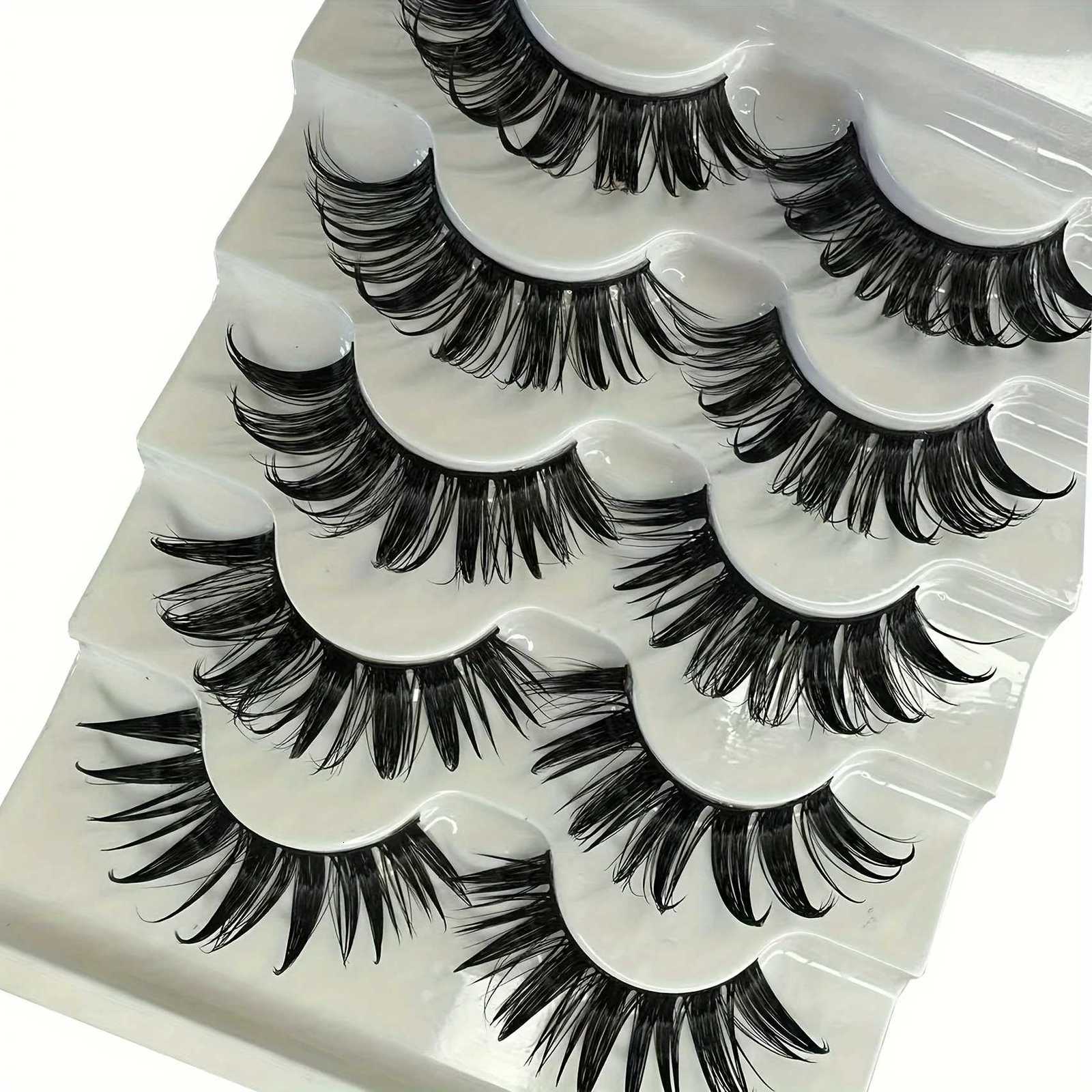 10 pairs of manga eyelashes Japanese role-playing spiky eyelashes 16MM thick artificial mink doll eyelash extension set Z250730