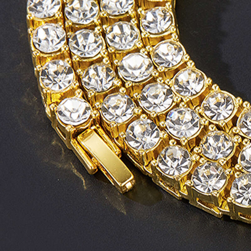 Hot Selling 4mm Square Rhinestone Exquisite Fashion Creative Trendy Personality Hip Hop Necklace Jewelry