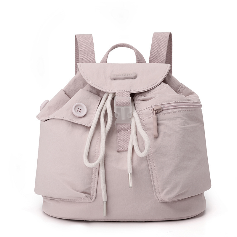 Colorful Fox New Korean Style Ins Women's Niche Design Lightweight Pocket Button Drawstring Backpack ddmymoon