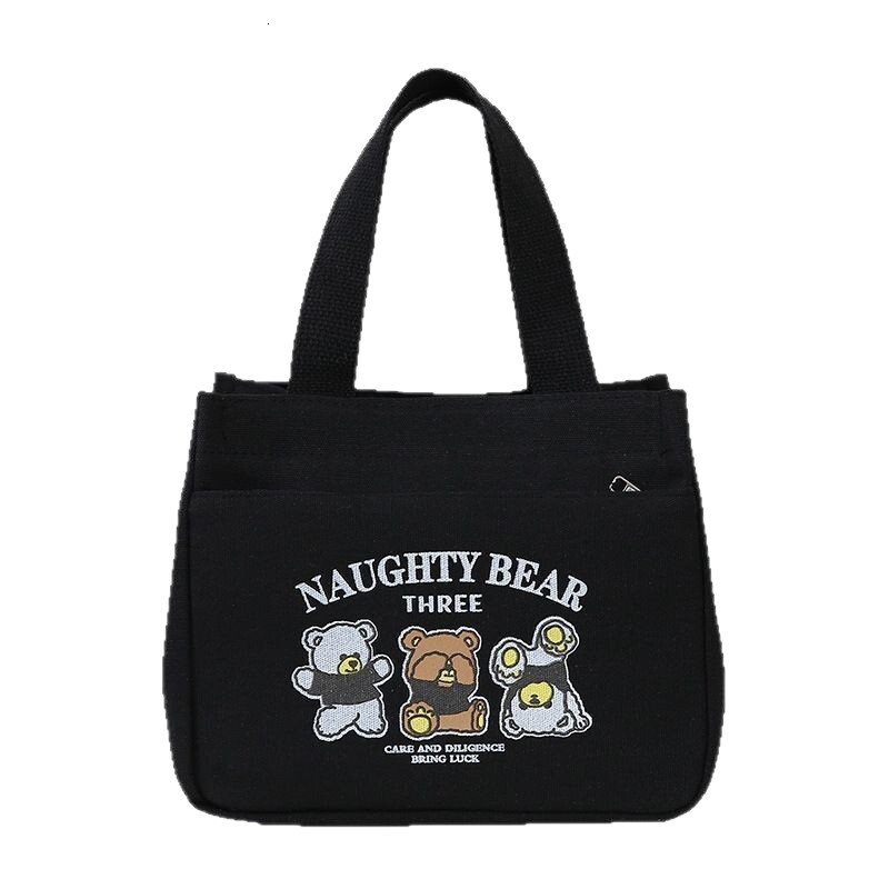 Summer new women's shoulder bag new cartoon women's bag canvas bag outdoor handbag lunch bag commuting shoulder bag designer bag