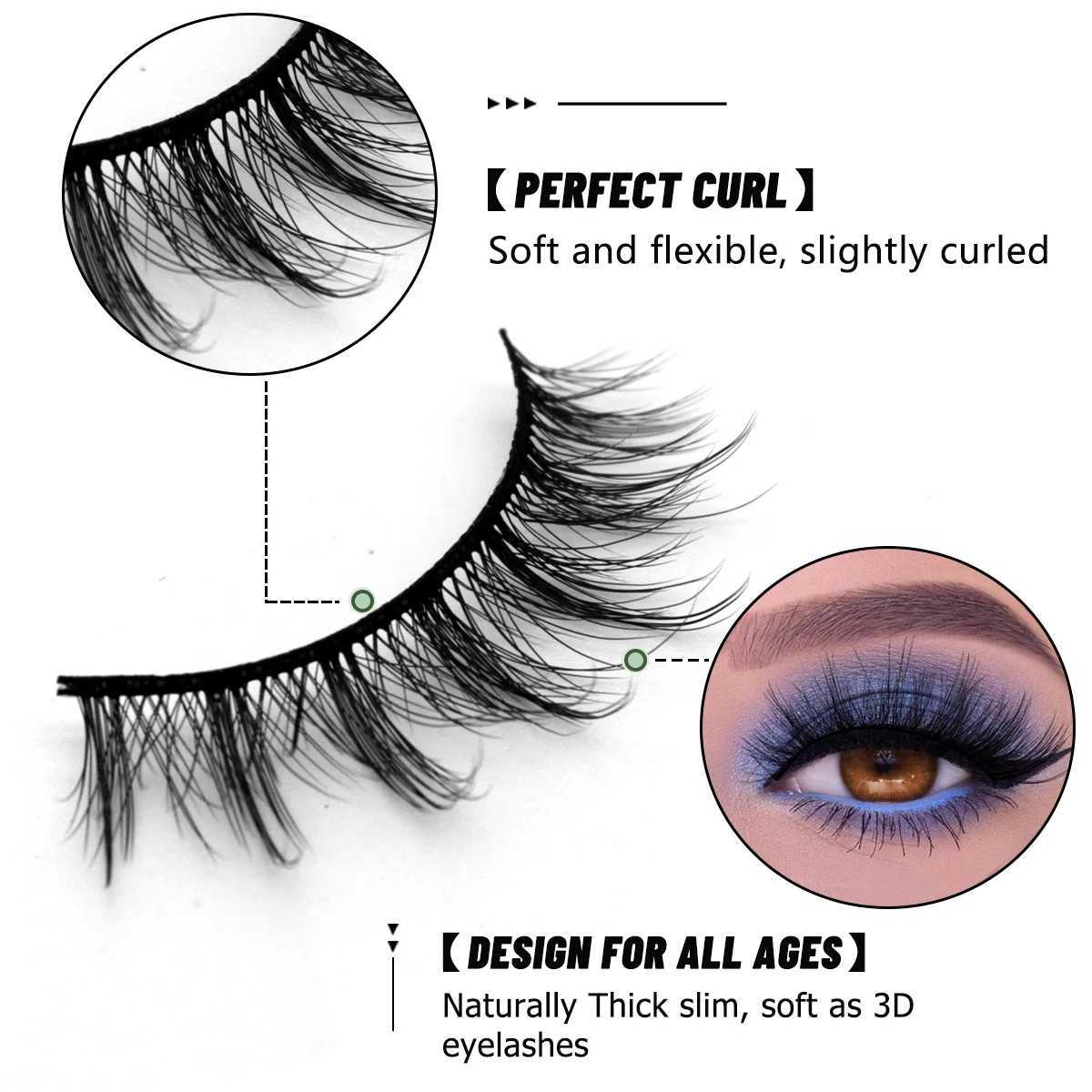 5/7 pairs Eyelashes 3D Natural False Lashes Fluffy Soft Cross Manga Lashes Wispy Natural Eyelash Extensions Makeup Z250730