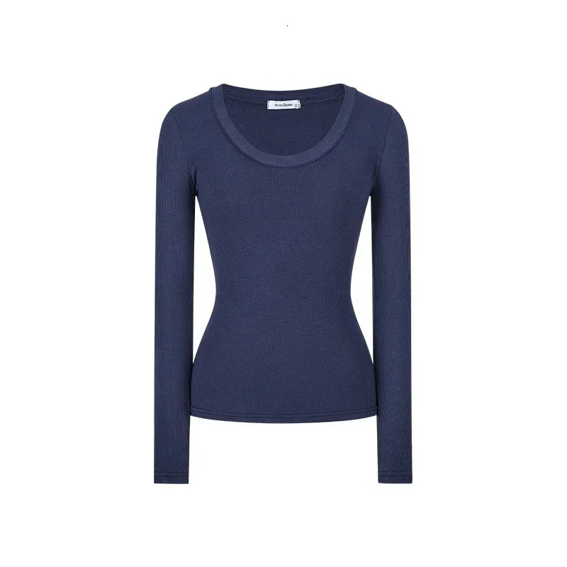 Womens Long Sleeved TShirt Spring And Autumn Solid Color Slim Fit Pullover Basic Y2K Clothing Street Wear 250729