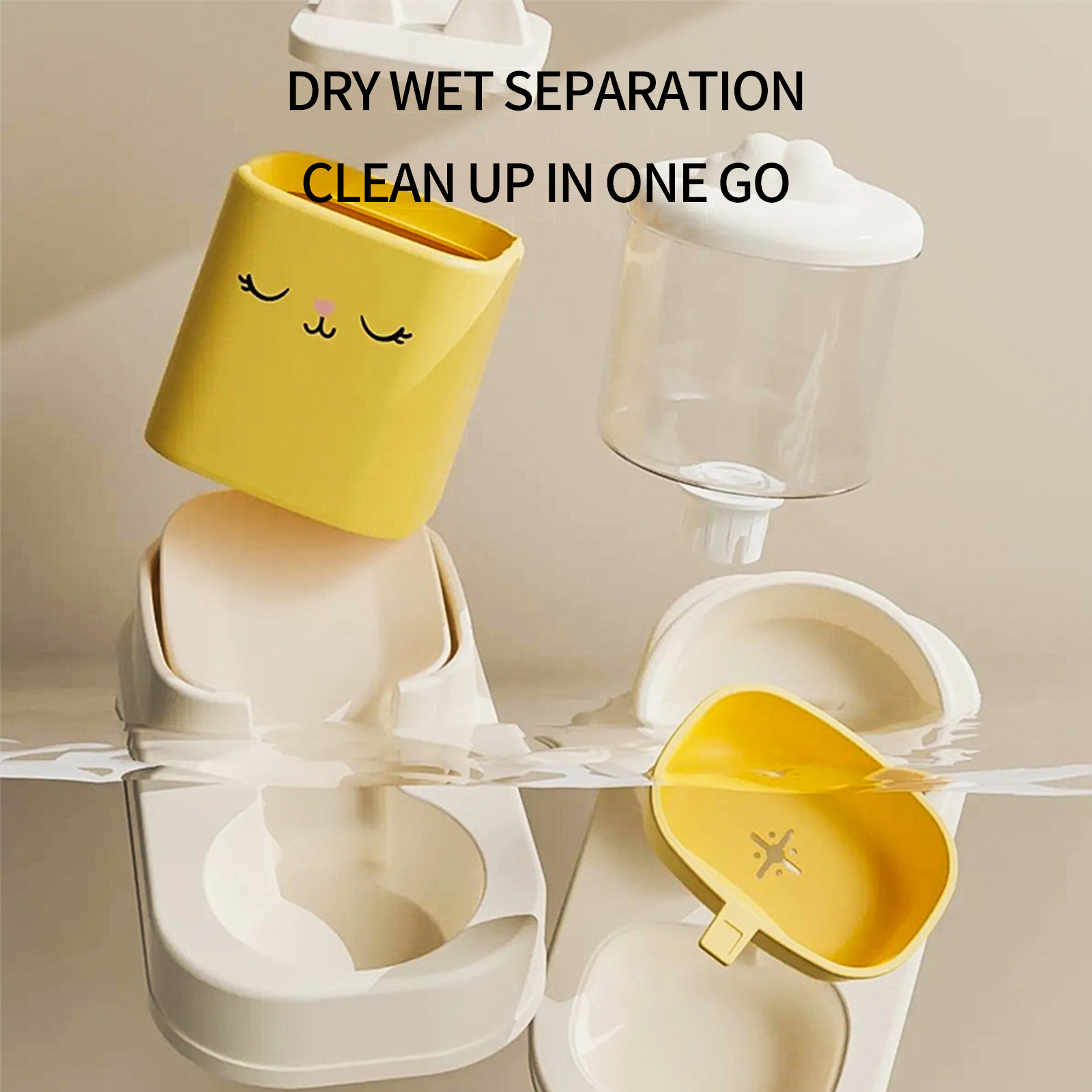 Cat Bowl Dog Bowl Automatic Feeder Cat Food Bowl Bowl Double Bowl Drinking Bowl Integrated Source Manufacturer