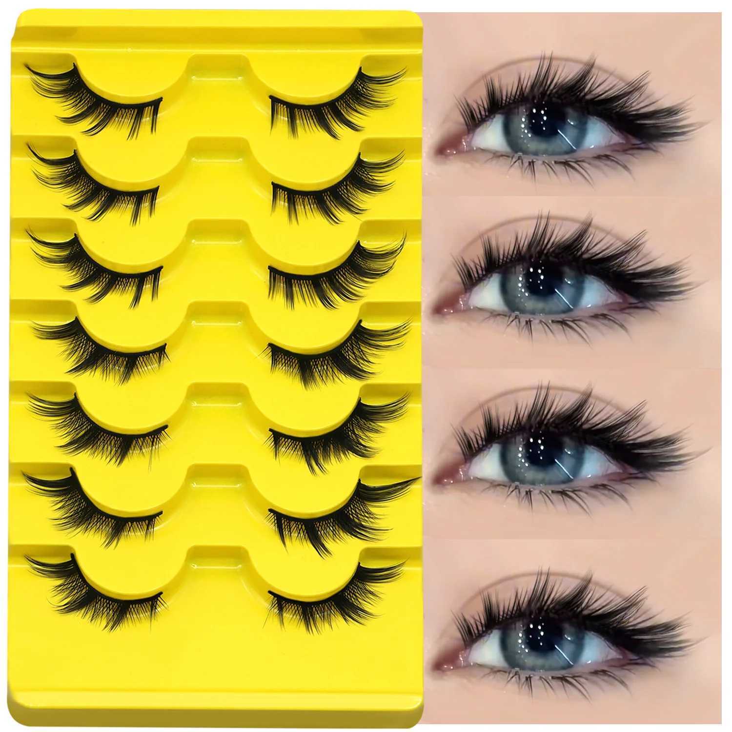 3D Faux Mink Soft Anime Eyelashes Cat Eye Natural GROINNEYA Cosplay Volumized Lashes Extension Fake Lashes Makeup Z250730