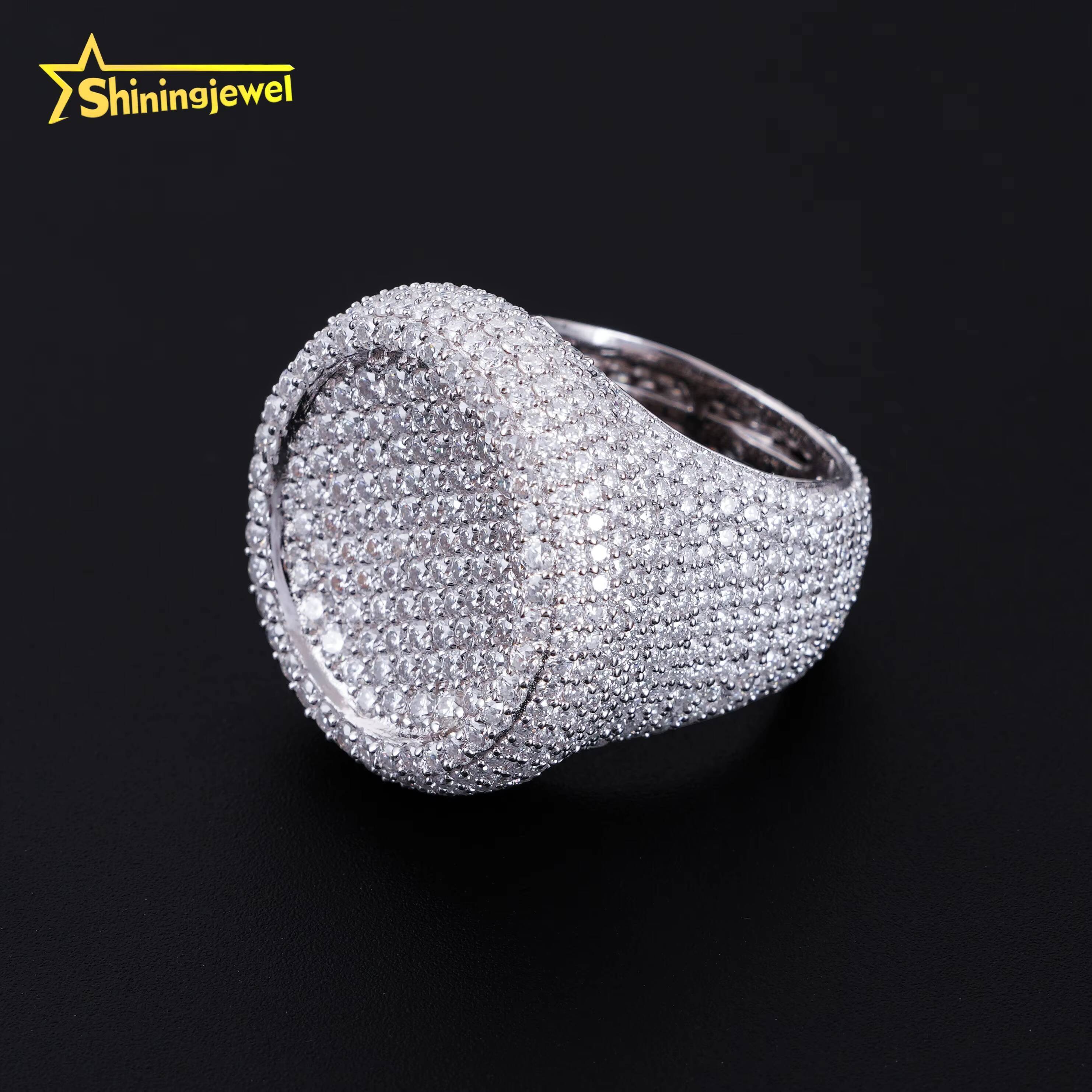 Ready to Ship New Design Mens Jewelry Vvs Diamond 925 Silver Iced Out Moissanite Hip Hop Ring