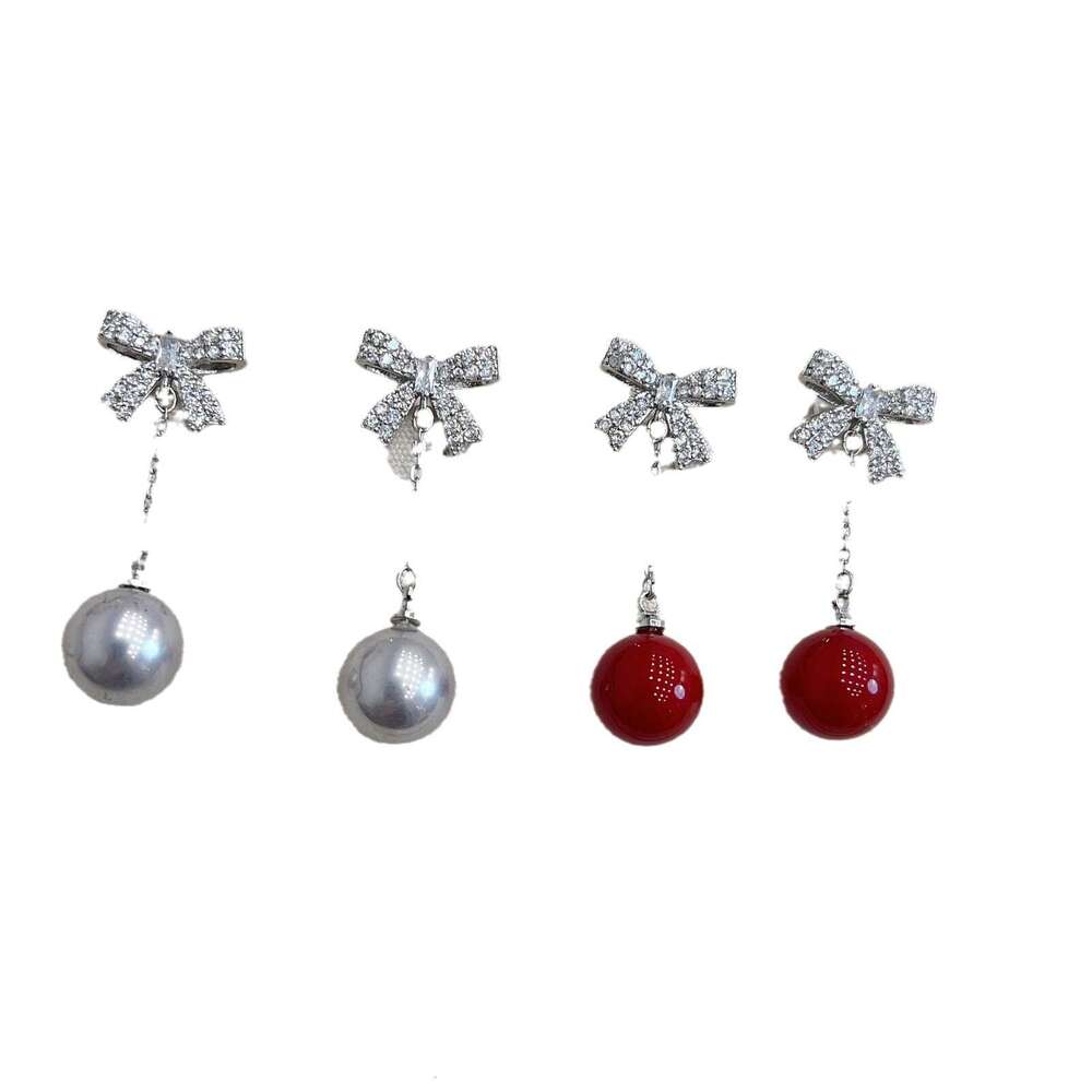 New French Style Light Zircon Pearl Elegant Versatile Niche Design High-end Fashion Stud Earrings for Women 3c5