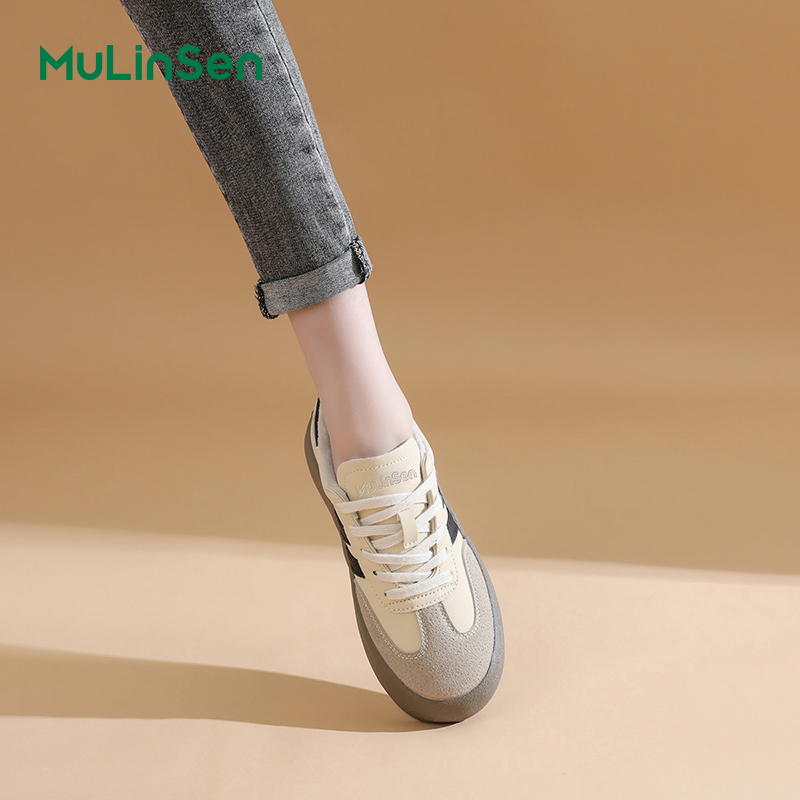 Mulinsen women's shoes Dexun shoes women's 2025 new autumn and winter women's height-enhancing thick-soled shoes plus velvet sports sho