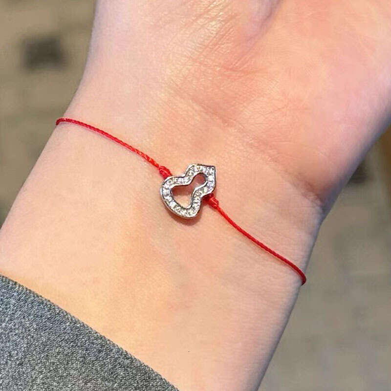 French Paris Fulu Lifelong Gourd Red String Women's Inlaid Dia Handwoven Zodiac Year of the Snake Couple Bracelet