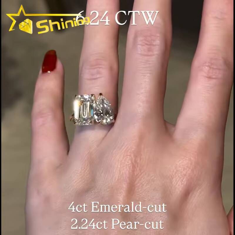 Hot Sale IGI CVD/HPHT Lab Diamonds Rings Custom Luxury 10K Real Gold Moissanite Diamonds Wedding/Engagement Rings