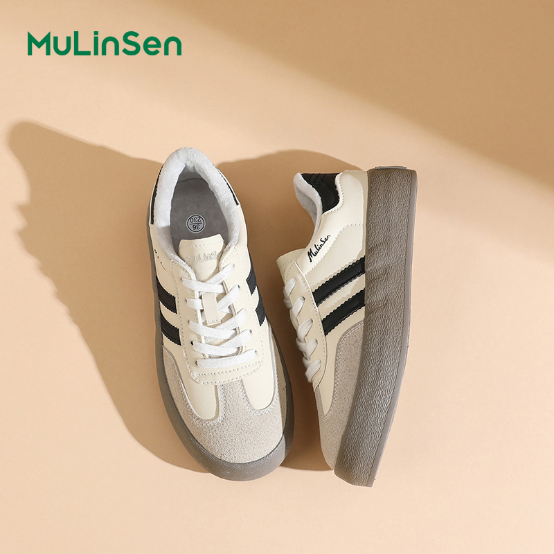 Mulinsen women's shoes Dexun shoes women's 2025 new autumn and winter women's height-enhancing thick-soled shoes plus velvet sports sho