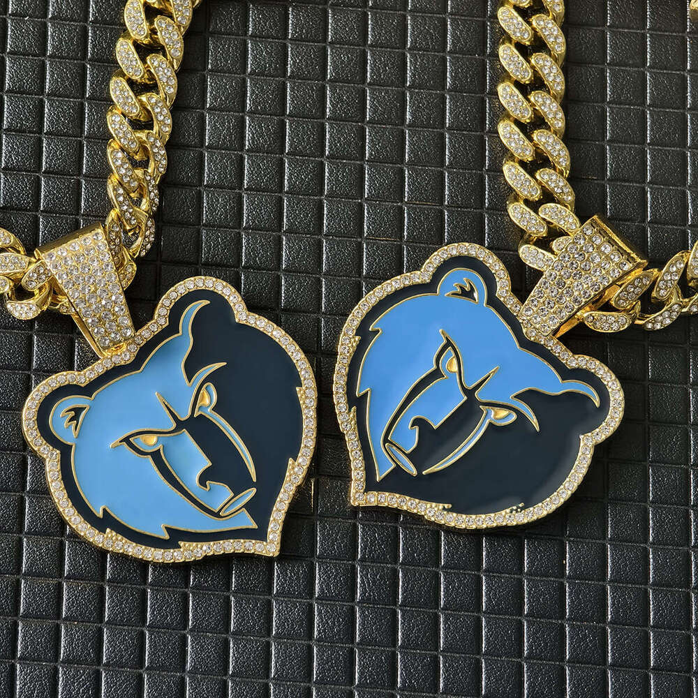 Alloy Necklace Personality Oil Drop Gray Bear Team Same Style Pendant Men's Hip Hop Accessory