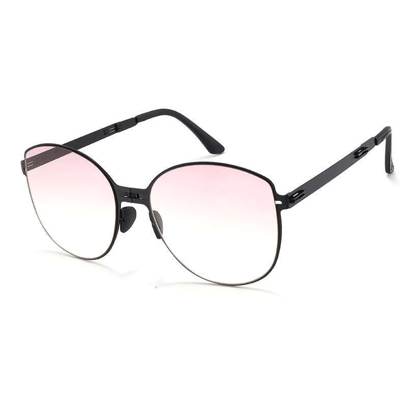 DHcollections 2025 Foldable Oval Sunglasses - UV400 Protection, Metal Frame, Slimming Design for Women (6 Gradient Colors)
