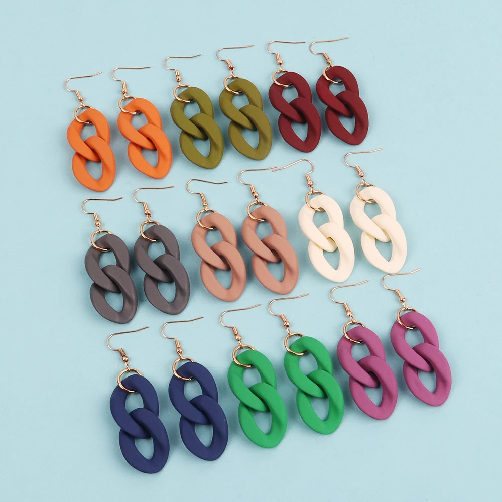 FishSheep Acrylic Chain Necklace Jewelry for Women Resin Thick Link Chain Choker Necklace Earrings Fashion Accessories 250729