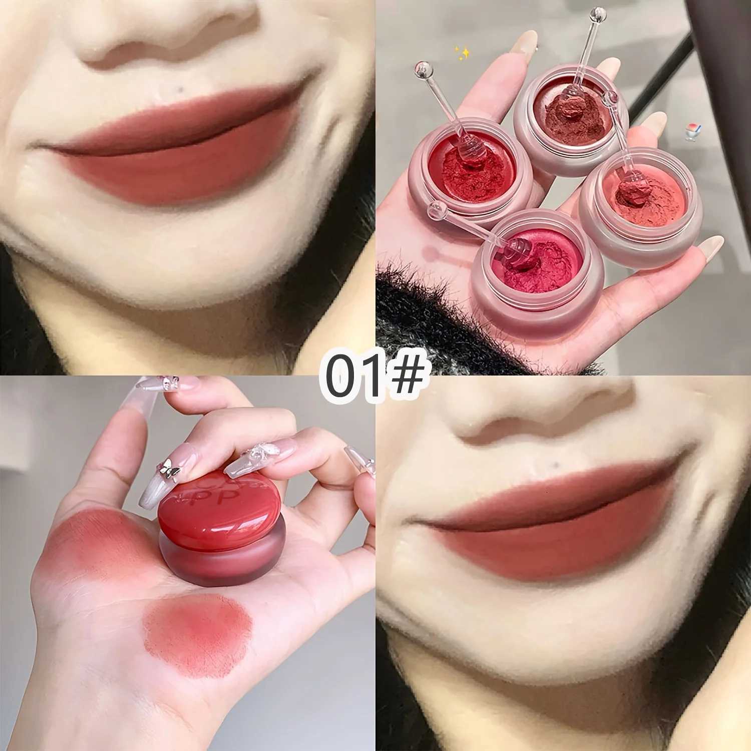 Small Jar Lip Mud Moisturizing Dual-Use Lip Cheek Stain Paste Soft Mist Not Easy To Fade Lip Glaze Matte Velvet Lipstick G250728