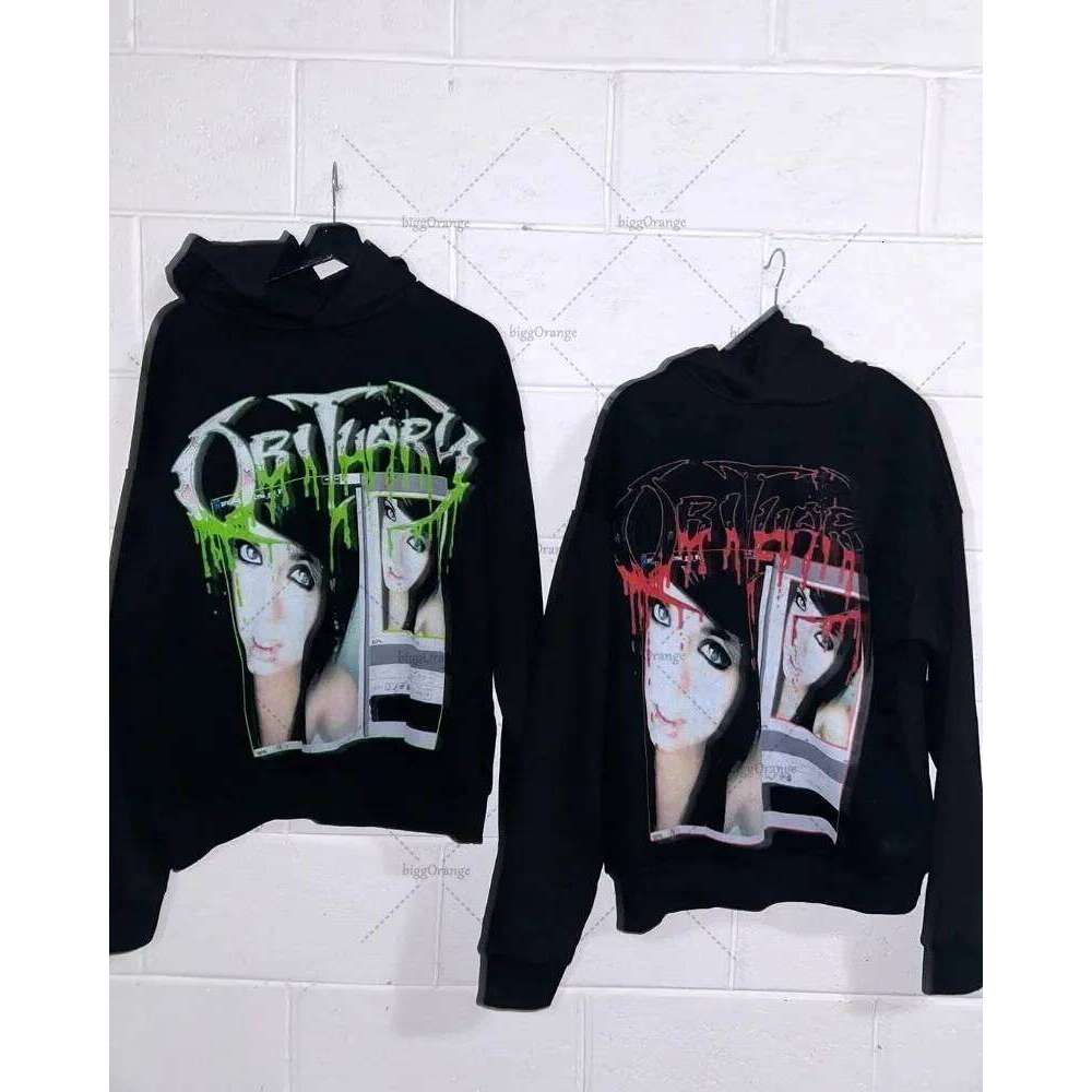 New Gothic Punk Y2k Haruku Clothing American Retro Fashion High Street Sweatshirt Oversized Loose Versatile Zipper Hoodie Men