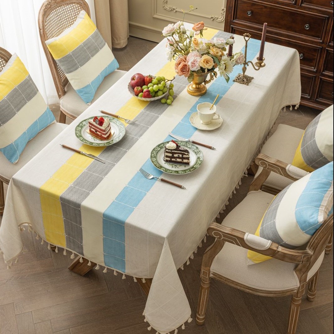 YL-36855 imitation linen printed tablecloth waterproof and oil-proof washable Bohemian ethnic style table cloth rectangular coffee table desk