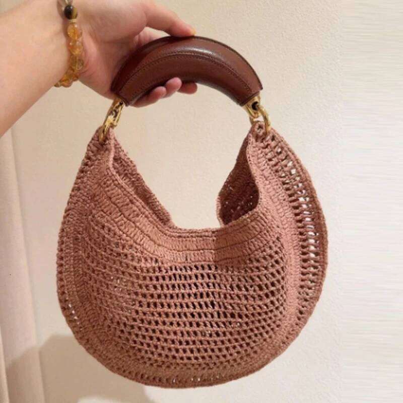 Classic Summer Beach Straw Woven Bags For Women Designer Handbag Purse 2025 New Handle Underarm Shoulder Bag
