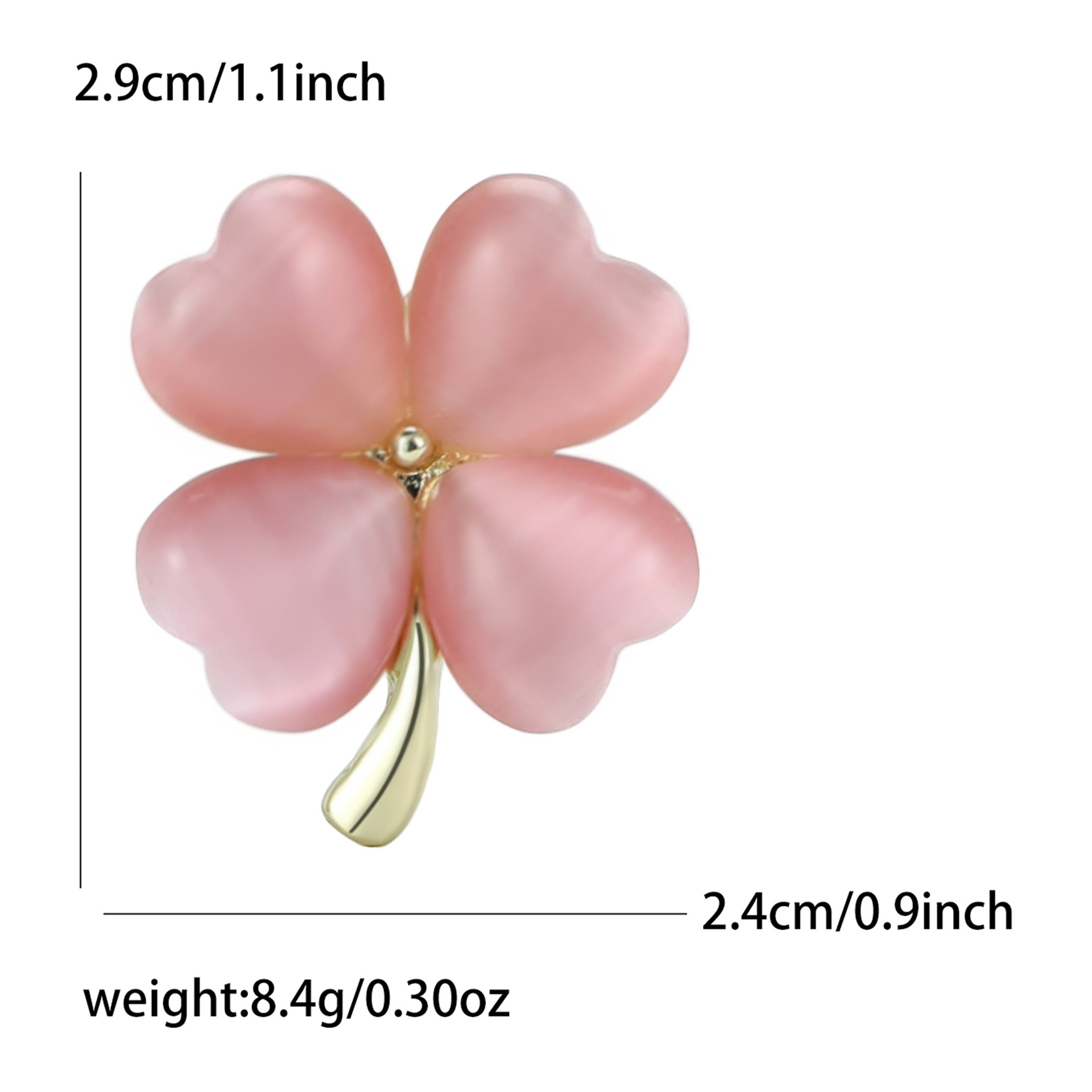 Gold Tone Four - Leaf Clover Brooch With Pearl - Like Petals Elegant Daily Jewelry And Gift For Her High Quality And Stylish Jewelry