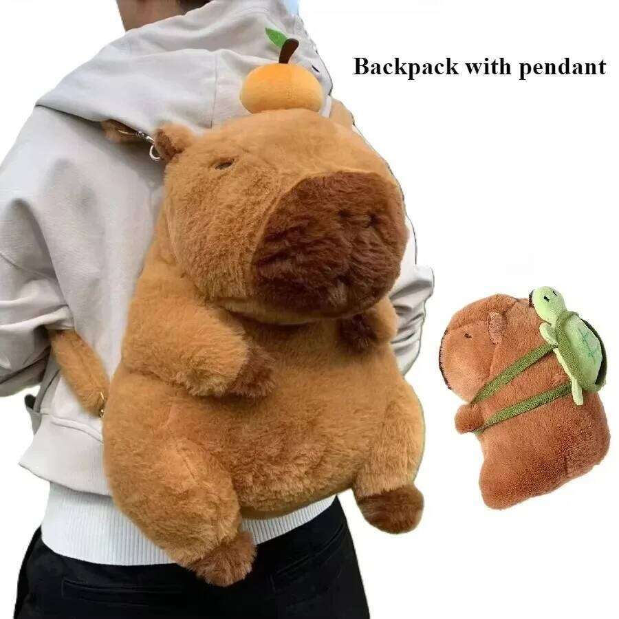 Hot Selling Capybara Backpack Kawaii Capibala Plushie Doll Fur Pendant Children's Shoulder Bag Mini Knapsack Bags Gifts For Christmas Designer Ba