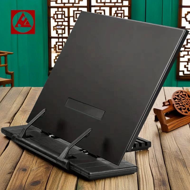 Compact Foldable Bookcase with Multiple Position Settings Ideal For /Documents/Hobbies, Sleek All-black Build