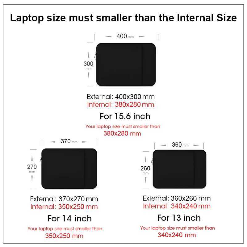13 14 15.6 Inch Laptop Bag Sleeve Case Computer Case for Book Air 13.3 Case Xiaomi Dell Asus Huawei HP Protective Bag y250730